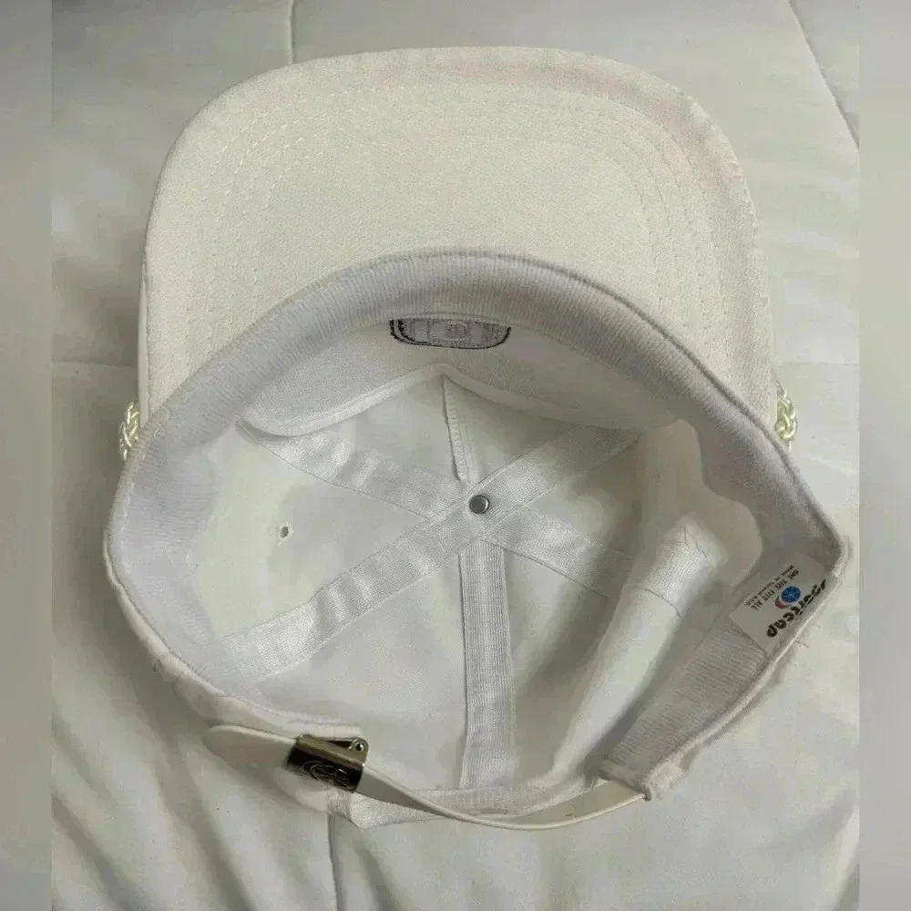 Vintage ICI White Rope Hat Cap Snap Back Trucker Hat Sportcap